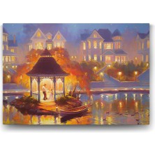 Hd Group Çardak Altında Işıklı Gece Tablosu - 45X30CM