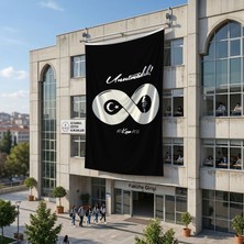 Punto Dizayn Unutmadık Yazılı Sonsuz Işaretli Atatürk Anma Bayrağı Poster Bayrak Raşel Kumaş 6x9 Metre ATA48