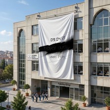 Punto Dizayn 10 Kasım Atatürkü Anma Sonsuz Saat Temalı Anma Bayrağı Poster Bayrak Raşel Kumaş 6x9 metre ATA49
