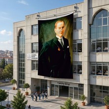 Punto Dizayn Başkumandan Gazi Mustafa Kemal Atatürk Poster Bayrak Raşel Kumaş 6x9 Metre Ata7