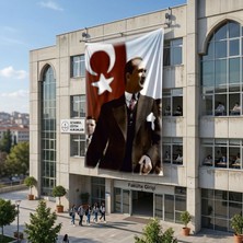 Punto Dizayn Gazi Mustafa Kemal Atatürk Poster Bayrak Raşel Kumaş 6x9 metre ATA16