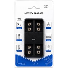 Azurtech 9V Pil Şarj Cihazı – 4 Yuvalı Akıllı Şarj Aleti