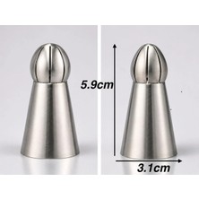 Renas Store 5'li Profesyonel Rus Top Duy Ucu Seti – 5.9 cm Büyük Boy Paslanmaz Çelik Krema Sıkma ve Fırfır Uçla