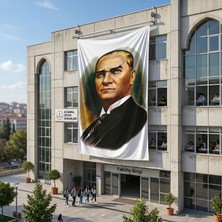 Punto Dizayn Mustafa K. Atatürk Portresi Poster Bayrak Raşel Kumaş 6x9 metre ATA12