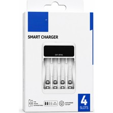 Azurtech CH1-201AL Akıllı Pil Şarj Cihazı Aa/aaa Ni-Mh 4 Yuvalı LCD Göstergeli