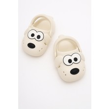 Feelup Incim Doggy Ekru Köpek Figürlü Sevimli Günlük Bahçe Sahil Plaj Kreş Unisex Çocuk Terlik&sandalet