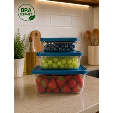 Nestora Kitchen Trendy 3'lü Saklama Kabı Seti (0,4 L + 0,74 + 1,2 L) 2,34 L