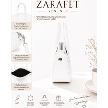 Elan Collection Kadın Çanta Yeni Sezon Minimalist Tasarım Şık Kullanışlı El Kol ve Omuz Çantası Beyaz