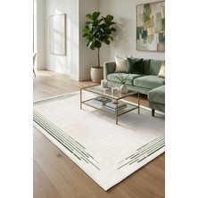 Pelura Halı Modern Çerçeve Desen Baskılı Kaymaz Yıkanabilir Salon Oturma Odası Mutfak Balkon Halısı Yolluk
