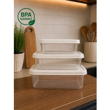 Nestora Kitchen Trendy 3'lü Saklama Kabı Seti (0,4 L + 0,74 + 1,2 L) 2,34 L