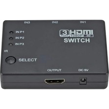 Renas Store HDMI Switch 3 Giriş 1 Çıkış Kumandalı