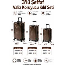 Trink Çanta Neon * Siyah   *  Şeffaf Valiz Koruyucu Kılıf ve Bavul Koruyucu Kılıf - 3'l Ü Set ( Büyük +Orta + Kabin )