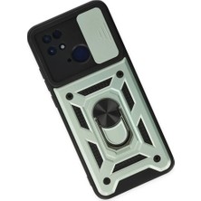 Renas Store Newface Xiaomi Redmi 10C Kılıf Pars Lens Yüzüklü Silikon - Yeşil