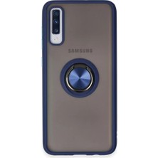 Decostyle Newface Samsung Galaxy A70 Kılıf Montreal Yüzüklü Silikon Kapak - Lacivert