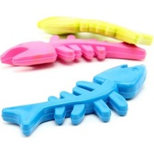 Renas Store Balık Kemiği Iskelet Şekilli Renkli Plastik Kedi Oyuncağı (5047)