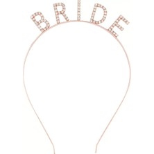 Renas Store Üreticiniz Rose Gold Renk Bekarlığa Veda Kristal Taş Bride Tacı Ithal 16X10 cm