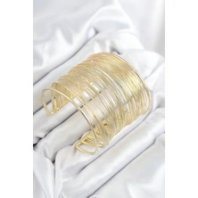 Renas Store Pirinç Tel Sarma Model Gold Renk Kadın Bileklilk