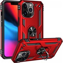 Renas Store Newface Iphone 13 Pro Kılıf Sofya Yüzüklü Silikon Kapak - Kırmızı