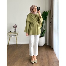 by Nursel Çiçek Kadın Trend Premium Pelerin Yaka Tunik