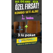 UltraMint Xl Beden Deve Tüyü Korse ve Dizlik Takımı, Sıcak Tutucu Bel Destekçisi