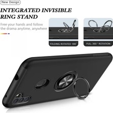 Renas Store Newface Samsung Galaxy A11 Kılıf Elit Yüzüklü Kapak - Siyah