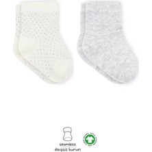 Renas Store Üreticiniz Puan Derby Penye Soket Çorap 2'li BS10103 Gri Ekru