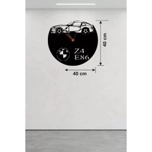 Bmw Z4 E86 Tasarım Ahşap Duvar Saati - 40X40 cm Lazer Kesim Dekoratif