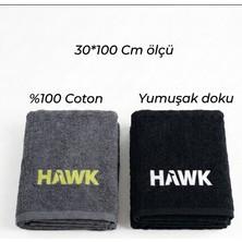 Hawk Spor Salonu El Yüz Havlu %100 Coton Havlu  Gym Fıtness Nakışlı Havlu 30*100P