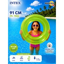 MAİN SHOP Intex Fosforlu Neon Büyük Boy Deniz Simidi 91 cm 9+ Yaş - Yetişkin ve Çocuk Havuz Simidi M- 59262
