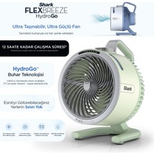 Shark Taşınabilir Buharlı Mini Fan & Vantilatör Yeşil, Şarjlı Kablosuz Kullanım, 5 Hız Kademesi, 150 ml Hazne, Açık Alan ve Ev Için Sessiz Kompakt Taşınabilir Serinletici Çözüm