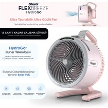Shark Taşınabilir Buharlı Mini Fan Pembe, Şarjlı Kablosuz Kullanım, 5 Hız Kademesi, 150 ml Hazne, Masaüstü ve Iç-Dış Mekan Için Kompakt Pratik Serinletici Çözüm