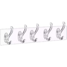 Die Grup Orret Home Şeffaf Duvar Askısı 5'li Iz Bırakmayan Güçlü Yapışkanlı Banyo Mutfak Düzenleyici Kanca Askılık
