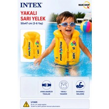 MAİN SHOP Intex Yakalı Sarı Çocuk Şişme Yelek Havuz Deniz Yüzme Yeleği 50X47 cm (3-6 Yaş) M-58660