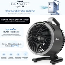 Shark Taşınabilir Buharlı Mini Fan  & Vantilatör Siyah, Şarjlı Kablosuz Kullanım, 5 Hız Kademesi, 150 ml Hazne, Sessiz Çalışma ve Günlük Kullanım Için Kompakt Taşınabilir Serinlik