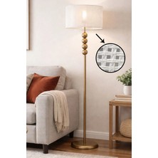 Taşcan Aydınlatma Lyon Eskitme Toplu Metal Ayaklı Lambader Hazeran Rattan Şapka Açık Ton Modern , Oturma Odası ,yatak Odası , Salon Lambader