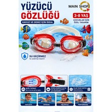 MAİN SHOP 3-8 Yaş Çocuk Yüzücü Gözlüğü - Buğu Yapmaz Ayarlanabilir Havuz ve Deniz Gözlüğü Kulak Tıkacı Hediyeli M-2088