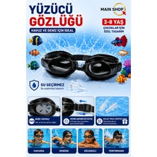 MAİN SHOP 3-8 Yaş Çocuk Yüzücü Gözlüğü - Buğu Yapmaz Ayarlanabilir Havuz ve Deniz Gözlüğü Kulak Tıkacı Hediyeli M-2088