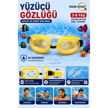 MAİN SHOP 3-8 Yaş Çocuk Yüzücü Gözlüğü - Buğu Yapmaz Ayarlanabilir Havuz ve Deniz Gözlüğü Kulak Tıkacı Hediyeli M-2088