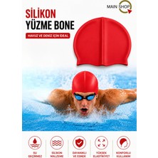 MAİN SHOP Silikon Yüzme Bonesi - Su Geçirmez Esnek Havuz ve Deniz Bonesi M-Cap