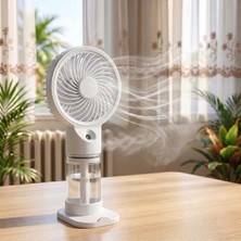 Laptify 3 Kademeli Taşınabilir Şarjlı Mini El Fanı, Buharlı Masa Üstü Fan, Hafif Tasarım, Masaüstü Için Telefon Tutuculu Fan