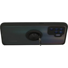 Renas Store Newface Oppo Reno 5 Lite Kılıf Montreal Yüzüklü Silikon Kapak - Siyah
