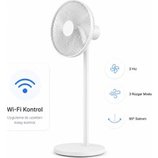 Xiaomi Akıllı Ayaklı Vantilatör Beyaz 38 W, Wi-Fi Kontrol, 7 Kanatlı Güçlü Hava Akışı, Sessiz Çalışma, Zamanlayıcı ve Ev-Ofis Günlük Kullanım Için Taşınabilir Serinlik