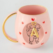 BSK Ceramics Handmade Rose Amour Harfli Kupa A Harfi