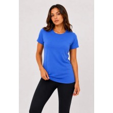 Efnaz Style Basic Tişört Bisiklet Yaka Kısa Kol Günlük Yazlık Slim Fit T-Shirt - Mavi