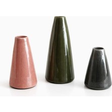 Warm Design Çok Renkli 3'lü Seramik Dekoratif Vazo Seti Salon Konsol Sehpa Dekoru