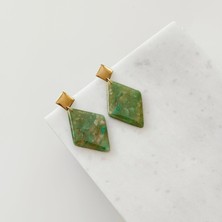 Vesce Atelier Yeşim Efektli Sallantılı Handmade Küpe