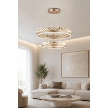Taşcan Aydınlatma Toledo Bronz Sarkıt 2 Katlı LED Avize Modern Luxury Salon Yatak Odası Avize