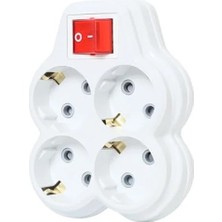 Die Grup Dörtlü Topraklı Priz, Çocuk Korumalı Tasarım, 16A 250 Volt Kapasite