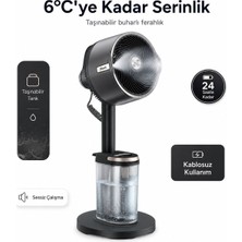Shark Taşınabilir Buharlı Fan & Vantilatör Siyah 36 W, Iç ve Dış Mekan Uyumlu, Uzaktan Kumandalı, 3 Kollu Güçlü Hava Akışı ve Günlük Kullanım Için Serinletici Mist Konforu