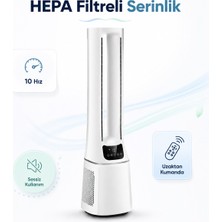 Arçelik Kule Tipi Hava Temizleme Özellikli Vantilatör Beyaz 36 W, Hepa Filtreli, Uzaktan Kumandalı, 10 Hız Seviyeli, Ev ve Ofis Için Sessiz Akıllı Serinlik Çözümü